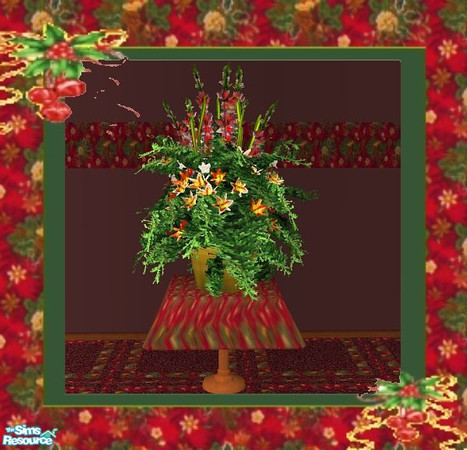 Sims 2 — Holiday Dining - Flowers by SaeraMaples — Enjoy your family celebrations with this roomy dining set this