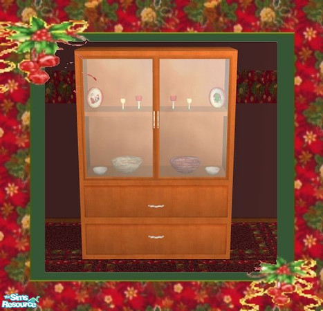Sims 2 — Holiday Dining - Hutch by SaeraMaples — Enjoy your family celebrations with this roomy dining set this holiday.