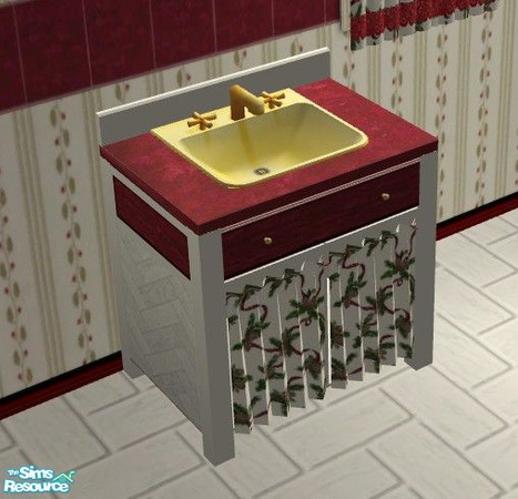 Sims 2 — Holiday Kitchen - Sink by Riverwillows — Beautiful Holiday Kitchen featuring pine boughs, and silver, white and