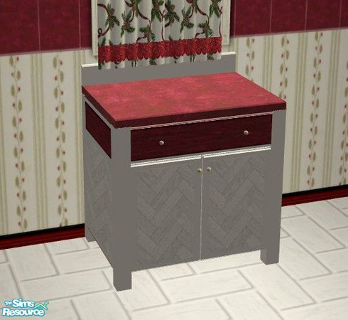 Sims 2 — Holiday Kitchen - Counter 1 by Riverwillows — Beautiful Holiday Kitchen featuring pine boughs, and silver, white