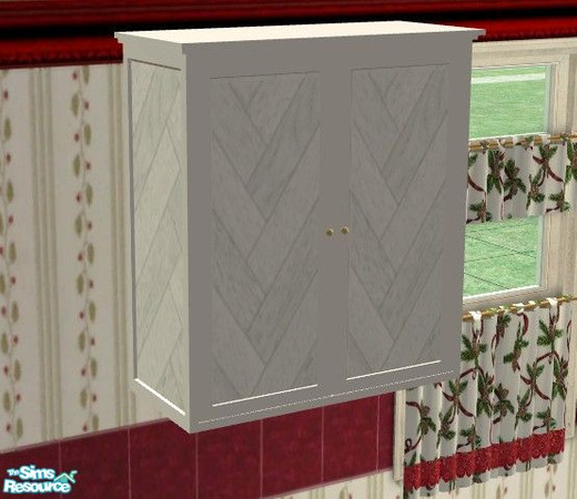Sims 2 — Holiday Kitchen - Cupboard 5 by Riverwillows — Beautiful Holiday Kitchen featuring pine boughs, and silver,