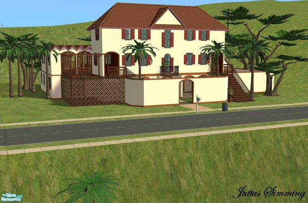 Sims 2 — Spanish Villa 2 by juttaponath — Only maxis objects. No mesh or expansion pack required.