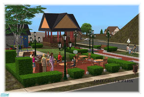 Sims 2 — Old Grove Park by Moza — A recreation of one of the community lots from Riley's Story, Sims Life Stories. Old