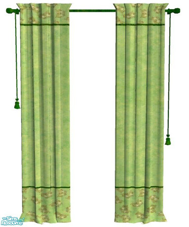 Sims 2 — Froggy Green Curtain by RhondaBlonda — You will need the mesh from SimPlan-X. It's free!
