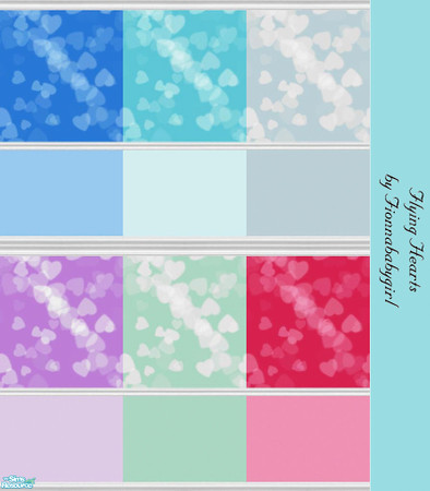 Sims 2 — Flying Hearts wallpaper set by fionnababygirl — A wall especially for valentines day, show the sim in your life