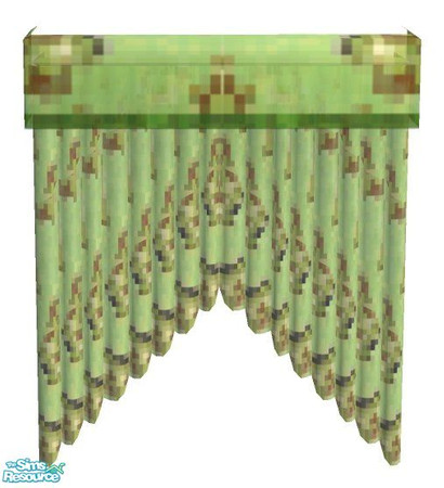 Sims 2 — Green Curtain by RhondaBlonda — The frog pattern on this curtain came out funky but I thought it was interesting