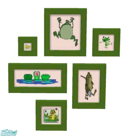 Sims 2 — Froggy Painting by RhondaBlonda — Find under Collage in Black and White painting.
