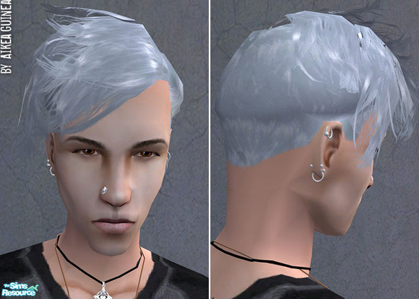 Sims 2 — AG09 Male Hair - Silver by aikea_guinea — 'Silver' for Teens, Young Adults, Adults, and Elders. Extra ages have