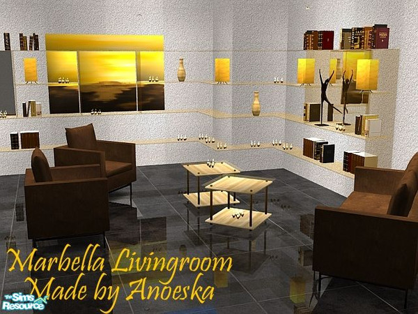 Sims 2 — Marbella Livingroom Collection file by AnoeskaB — This is the collectionfile of the Marbella Livingroom. It
