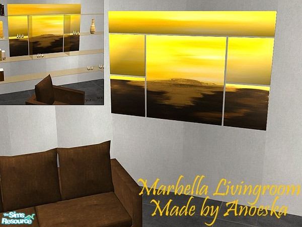 Sims 2 — Marbella Livingroom Painting by AnoeskaB — Modern painting. This painting fits inside the left and right