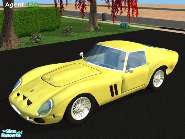 Sims 2 — Light Yellow Ferrari 250 GTO by Agent420 — A Light Yellow Ferrari 250 GTO. MESH by Maximum_Spider. (Note: Must