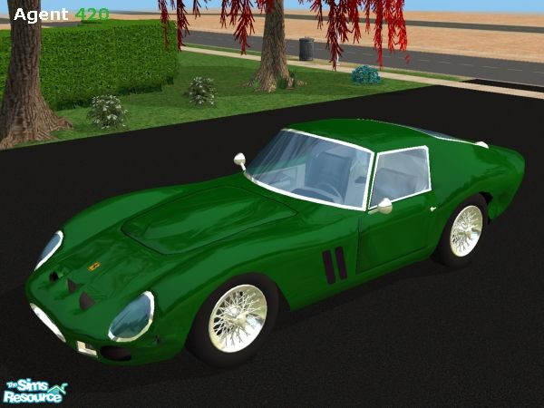 Sims 2 — Grass Green Ferrari 250 GTO by Agent420 — A Grass Green Ferrari 250 GTO. MESH by Maximum_Spider. (Note: Must GET