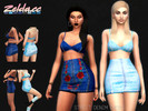 Sims 4 — Street Denim Dress by Zelda-cc — short denim two piece, new mesh with 8 color swatches, 2 with decals mesh is