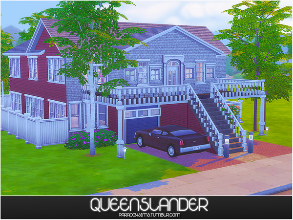 Sims 4 — Queenslander  by Paradox_Sims — Queenslander is a unique family style home. The garage for the home has been