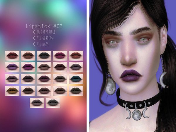 Sims 4 — Lipstick #03 by Scarlett-content — - HQ compatible; - all genders; - all ages. 