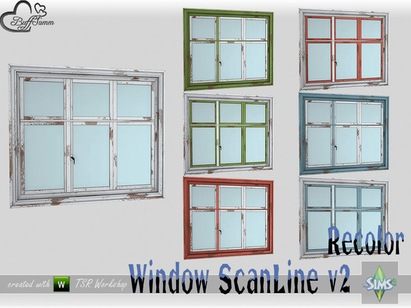 Sims 4 — WindowSet ScanLine Recolor Counter 2x1 v2 by BuffSumm — Part of the *Window Set ScanLine* Created by BuffSumm @