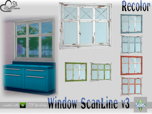 Sims 4 — WindowSet ScanLine Recolor Counter 2x1 v3 by BuffSumm — Part of the *Window Set ScanLine* Created by BuffSumm @