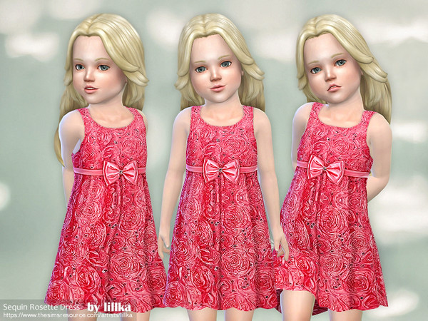 Sims 4 — Sequin Rosette Dress [NEEDS TODDLER STUFF] by lillka — Sequin Rosette Dress New item / one style YOU NEED