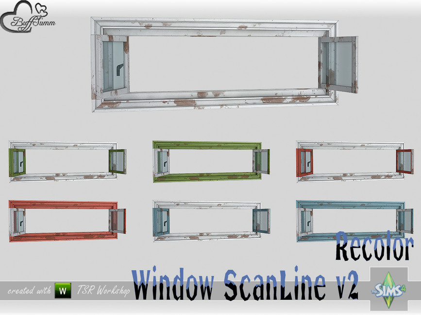 The Sims Resource - WindowSet ScanLine Recolor Privacy 2x1 v2 open