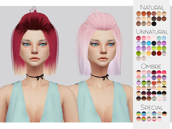 Sims 4 — Hair Retexture 05 -  LeahLillith Radiance - Mesh needed by Kalewa-a — -Comes in 90 swatches -Custom Thumbnail