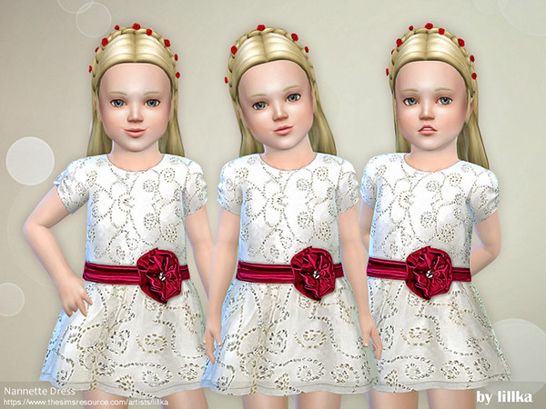 Sims 4 — Nannette Dress [NEEDS TODDLER STUFF] by lillka — Nannette Dress New item / one style YOU NEED Toddler Stuff