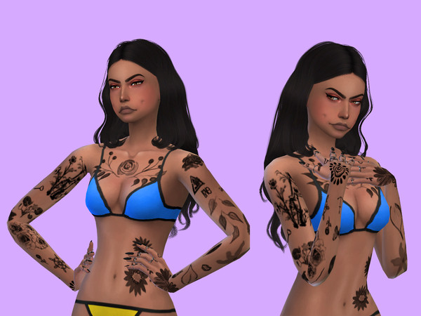 Sims 4 — Full Arms Tattoo Set - Izah Matheus by Izah_Matheus — * 1 swatch * Custom Thumbnail * Base Game Compatible