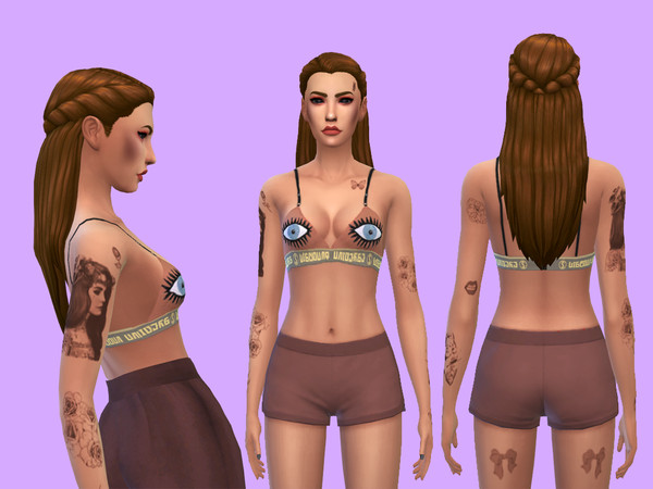 Sims 4 — Lana del Rey Tattoo - Izah Matheus by Izah_Matheus — * 1 swatch * Custom Thumbnail * Base Game Compatible