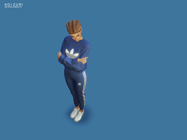 Sims 4 — ADICOLOR SWEATS [SET] by Koizuri — Inspired by Adidas Originals Adicolor. - Six swatches; black, grey, yellow,
