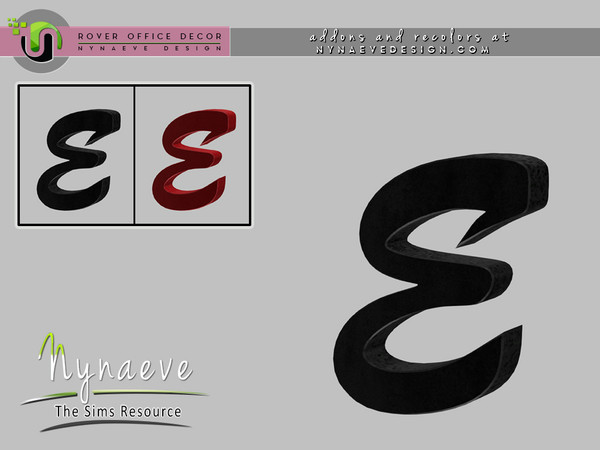 Sims 4 — Rover Letter E by NynaeveDesign — Part of: Rover Office Decor