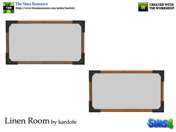 Sims 4 — kardofe_Linen Room_Mirror by kardofe — Industrial style wall mirror, in two color options 