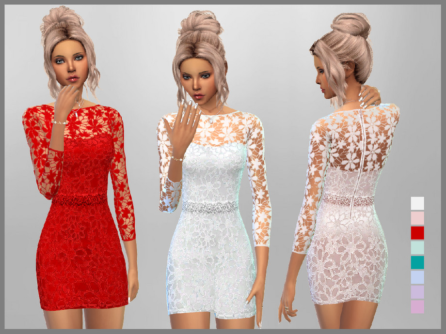 The Sims Resource Short Lace Dress