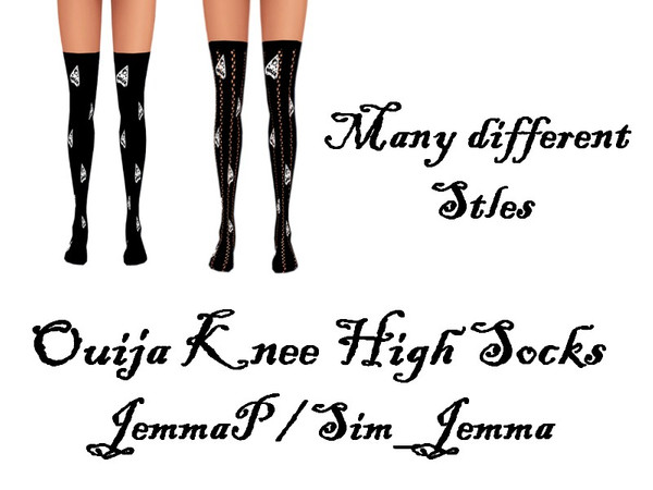 Sims 4 — Ouija Knee High Socks by JemmaP — I created these Ouija Knee High Socks in just under a week. These are the