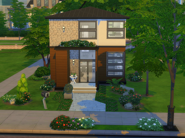 Sims 4 — Azariah - No CC by Illysian — Modern, contemporary, compact residence without any custom content (CC). 1