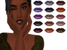 Sims 4 — Honey Lipstick by MoonlixCC — 1024x2048 Texture Size (Non- HQ Compatible) 15 Swatches Dark Colors Glossy Finish