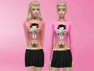 Sims 4 — Top JuLye by Celeste25 — A long sleeve top with an adorable doll called Julye very pretty. For Teen, Young Adult