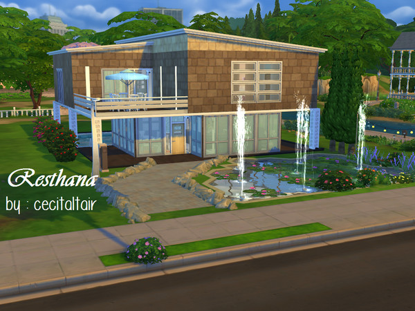 Sims 4 — Resthana (NO CC) by Cecitaltair — This is a minimalist house contains rooms that will make you happy. 3