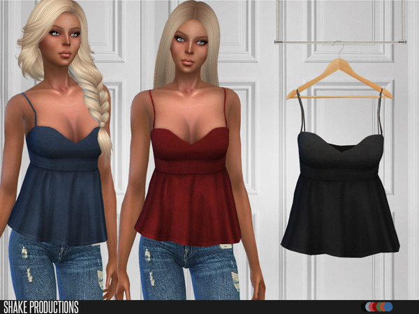 Sims 4 — ShakeProductions 103 Top by ShakeProductions — Tops/Blouses New Mesh All LODs Handpainted 15 Colors