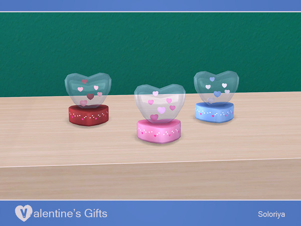 Sims 4 — Valentine's Gifts. Glass Heart by soloriya — Glass heart with wooden hearts inside. Part of Valentine's Gifts