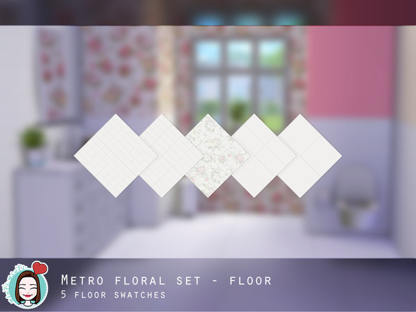 Sims 4 — Metro Floral Floor by MintiMinti — Feel free to comment