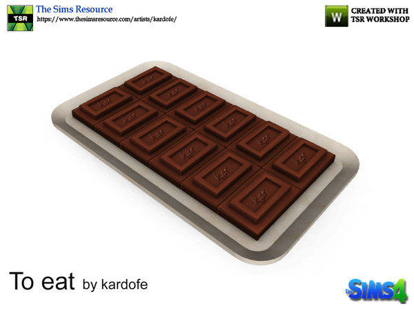 Sims 4 — kardofe_To eat 1_Chocolat by kardofe — Small tray with chocolate tablet, decorative 
