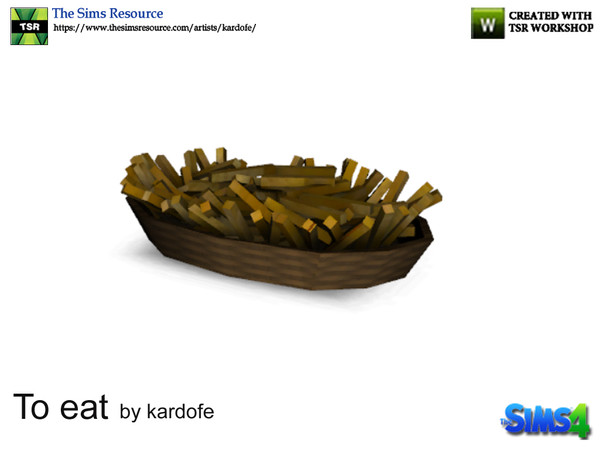 Sims 4 — kardofe_To eat 1_French fries by kardofe — Basket with fries 