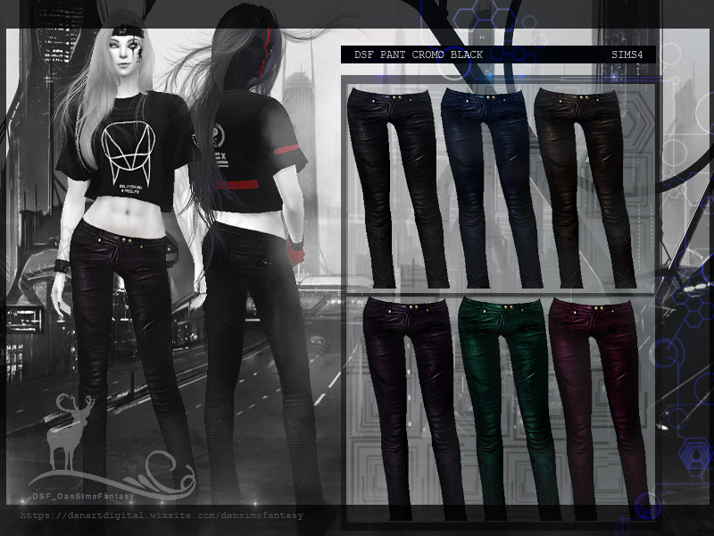 The Sims Resource - DSF PANT CROMO BLACK