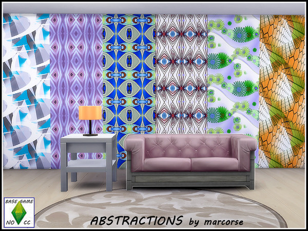 Sims 4 — Abstractions_marcorse by marcorse — Six abstract wall patterns created in the Base Game. They are found under