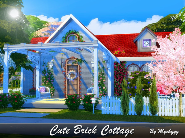 Sims 4 — Cute Brick Cottage by MychQQQ — Lot: 30x20 Value: $ 97,436 House contains: - 1 bedroom - 1 bathroom - living