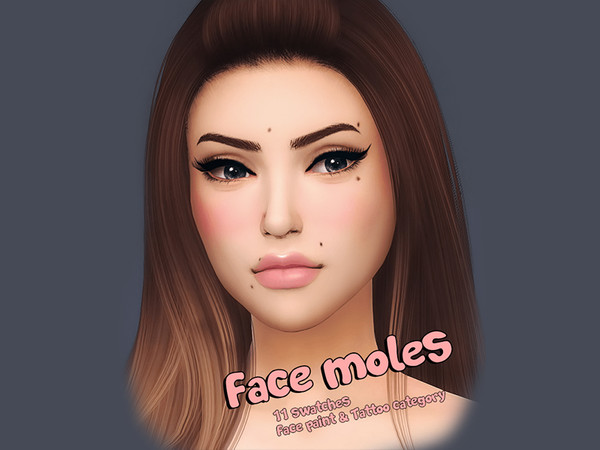 Sims 4 — Face moles FM01 tattoo by KatVerseCC — - 11 swatches - Toddler - elder - Tattoo category - Custom thumbnail -