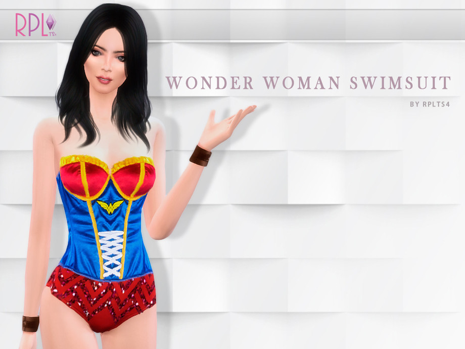 The Sims Resource - Wonder Woman Swimsuit