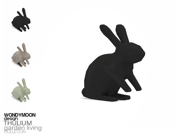 Sims 4 — Thulium Rabbit Sculpture by wondymoon — - Thulium Garden Living - Rabbit Sculpture - Wondymoon|TSR -