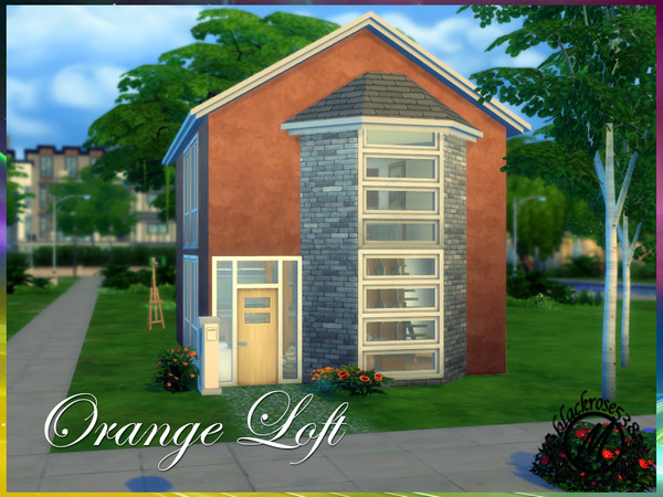 Sims 4 — Orange Loft by blackrose538 — This is a more luxury, yet quite small Loft for a couple or a single Sim who just