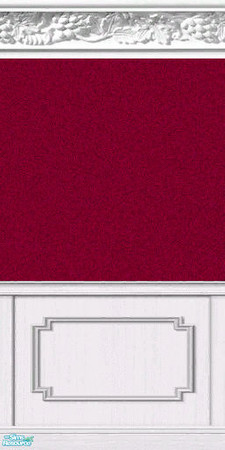 Sims 2 — Textured w/Fruit Crown Molding - Individ by okadoka — Deep Burgundy Textured Paper with Fruit Crown Molding and