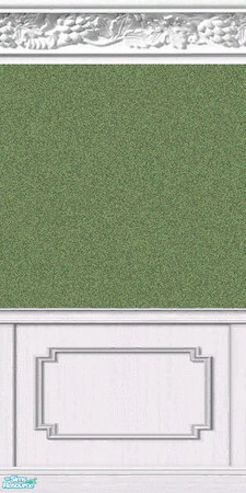 Sims 2 — Textured w/Fruit Crown Molding - Individ by okadoka — Rich Green Textured Paper with Fruit Crown Molding and